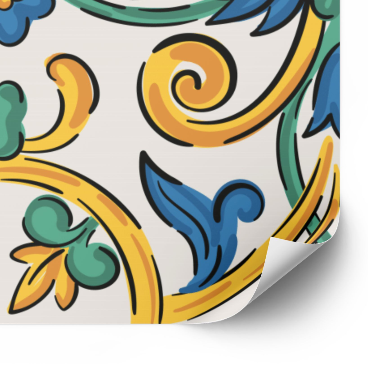 Tegels Sticker - Decoratief bloemmotief / Set van 24