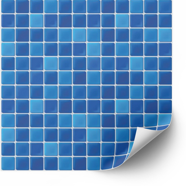 Tegels Sticker - Tinten blauw Tegels patroon / Set van 24