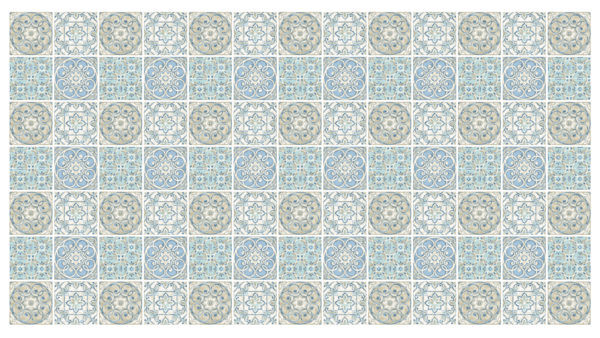 Tegels Sticker - Patroontegels - Blauw / Set van 24
