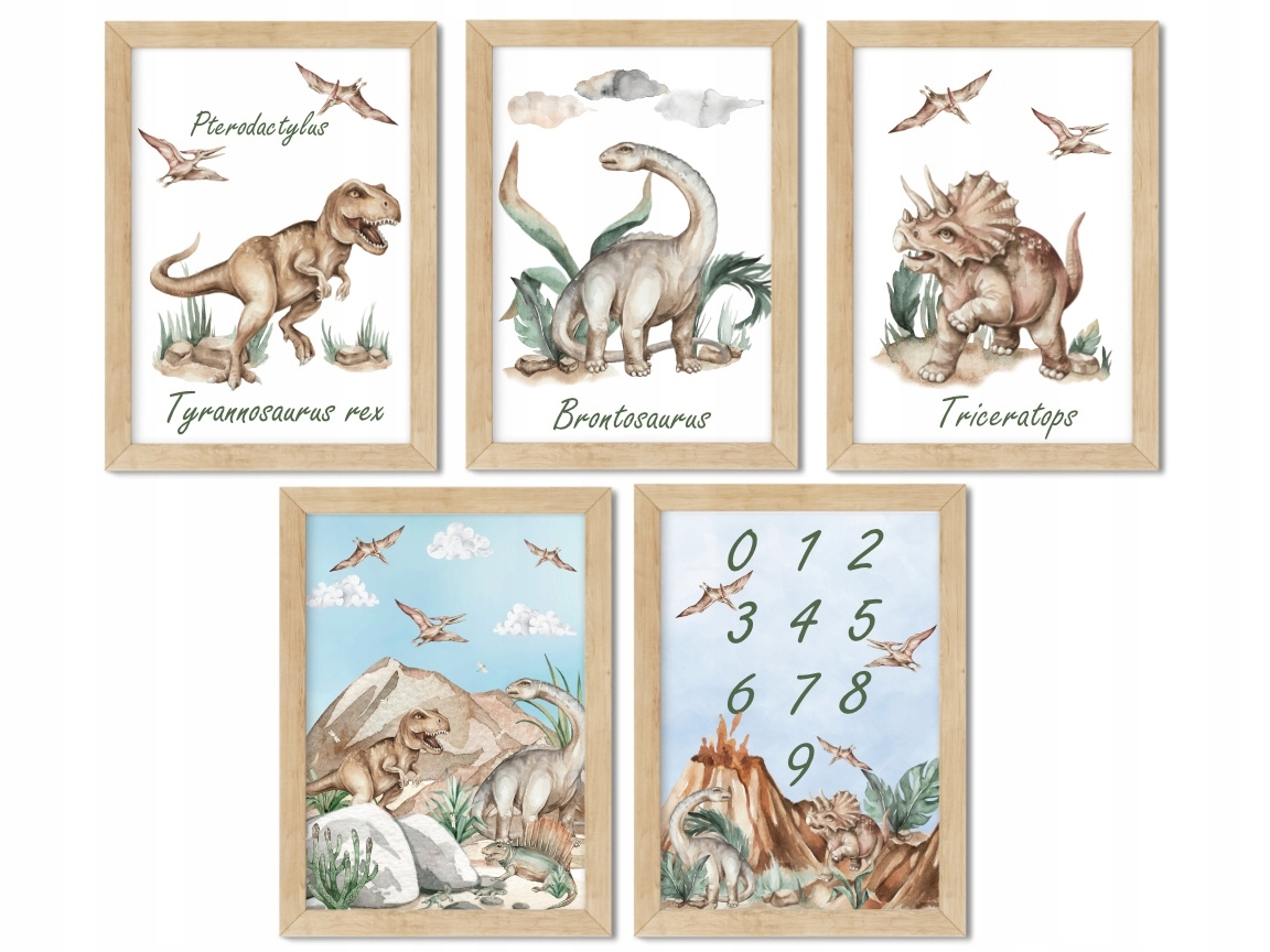 Affiche - Dinosaurussen / Set van 5