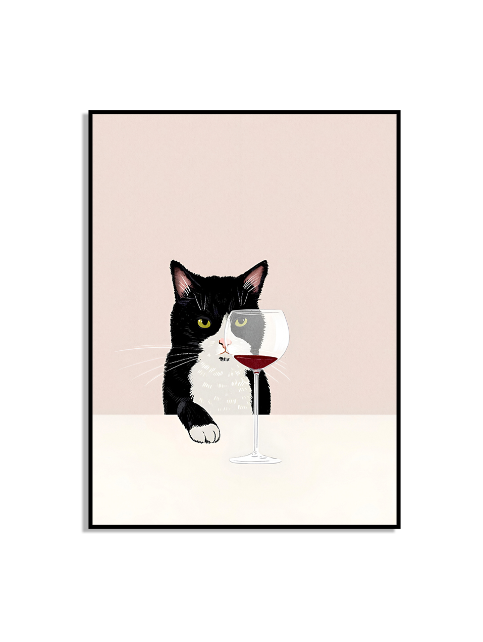 Poster - Zwart-witte kat