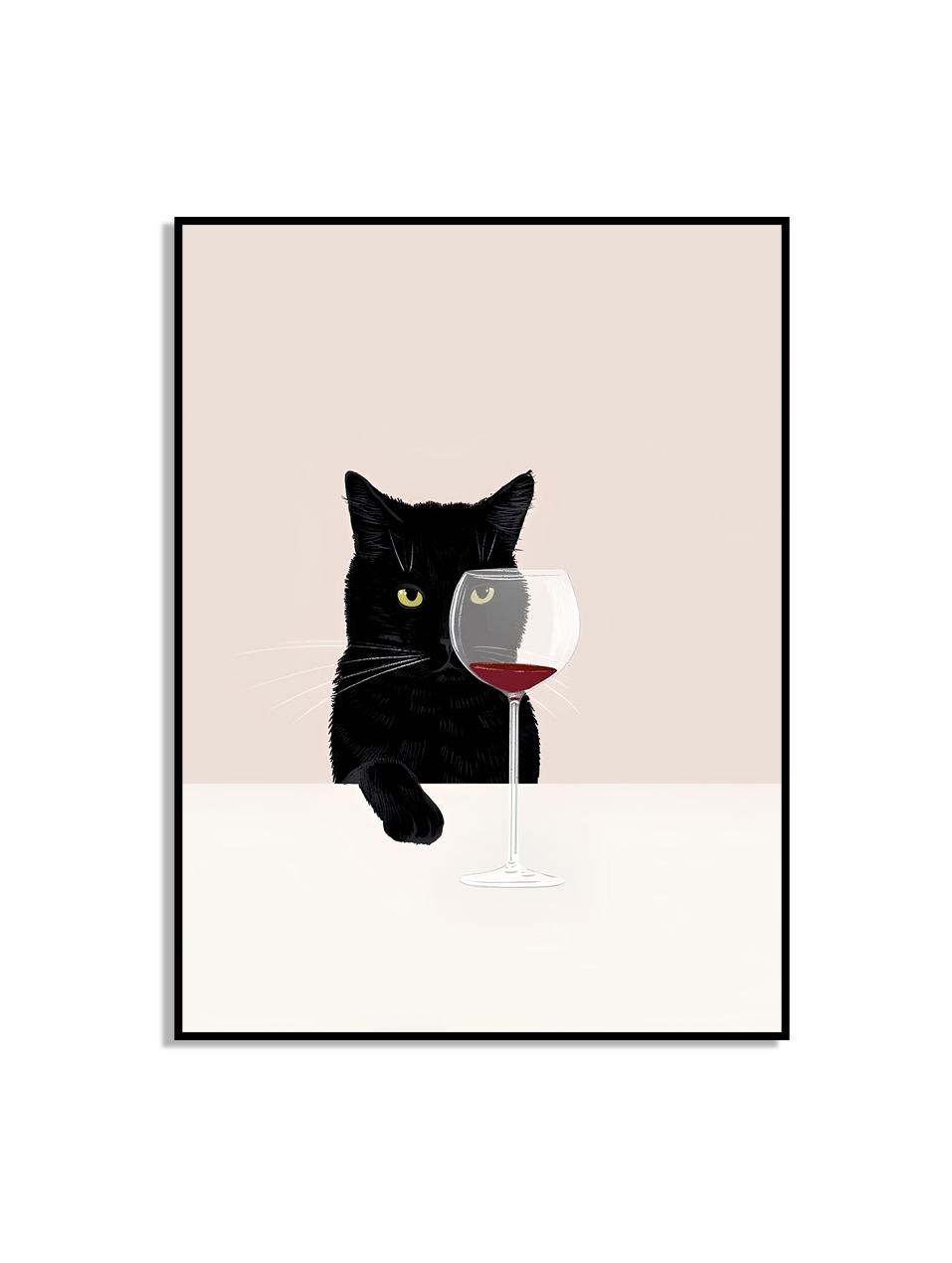 Poster - Zwarte kat met gele ogen