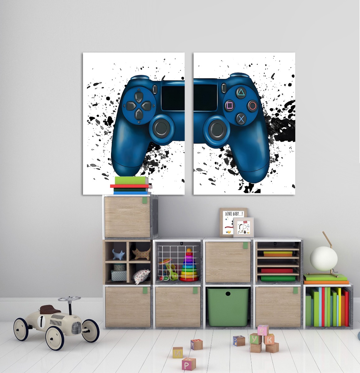 Affiches - Blauwe joystick / set van 2
