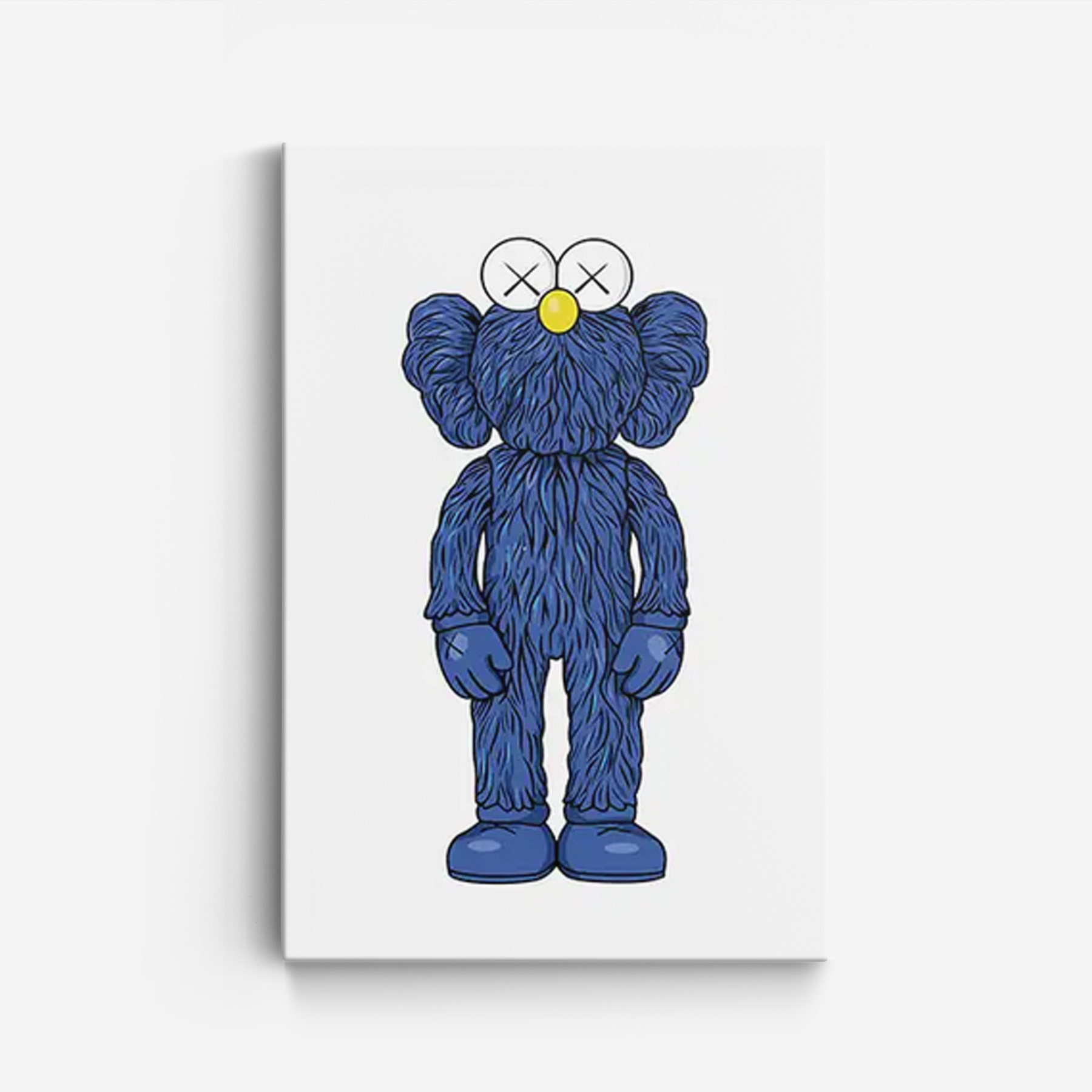 Canvas - Kaws-metgezel Blauw en geel