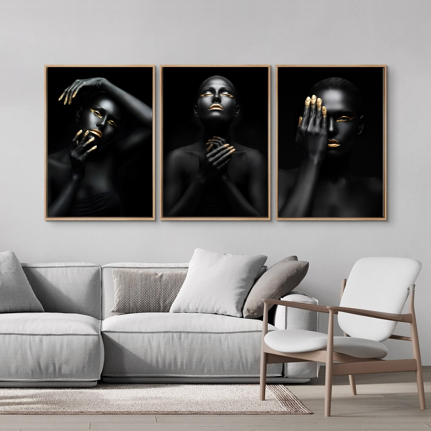 Posters - Zwarte Afrikaanse vrouw / Set van 3
