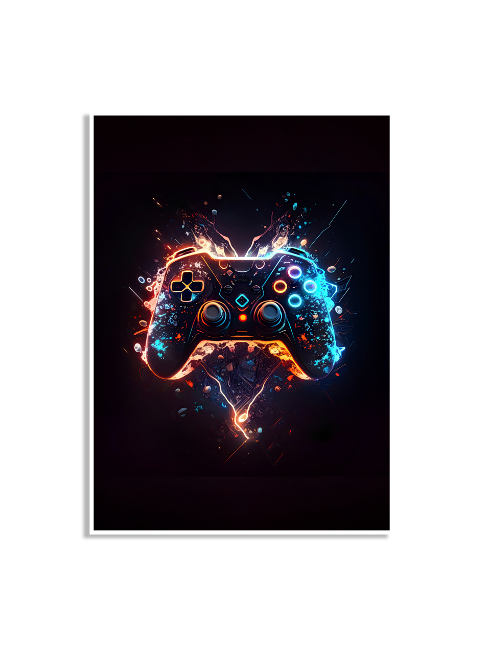 Affiche - Kleurrijke neonlicht-joystick
