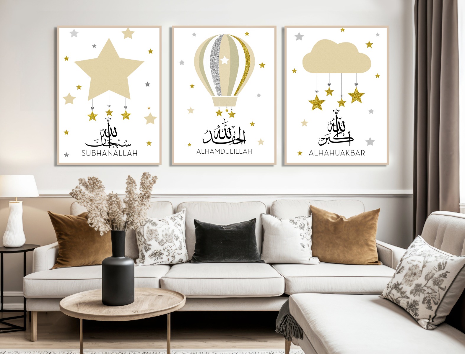 Posters - Islamitische kinderposter / Bruin / Set van 3