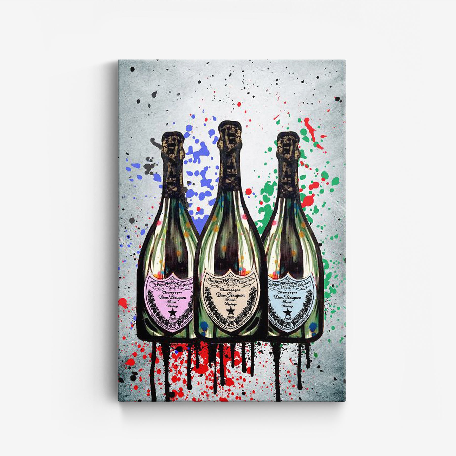 Canvas - Kleurrijke champagneflessen