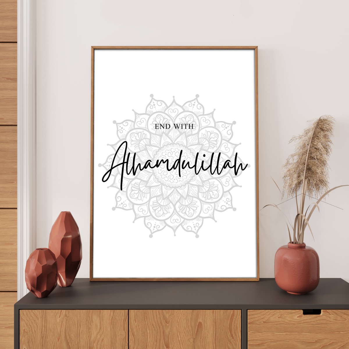 Poster - END WITH Alhamadulillah / bloem