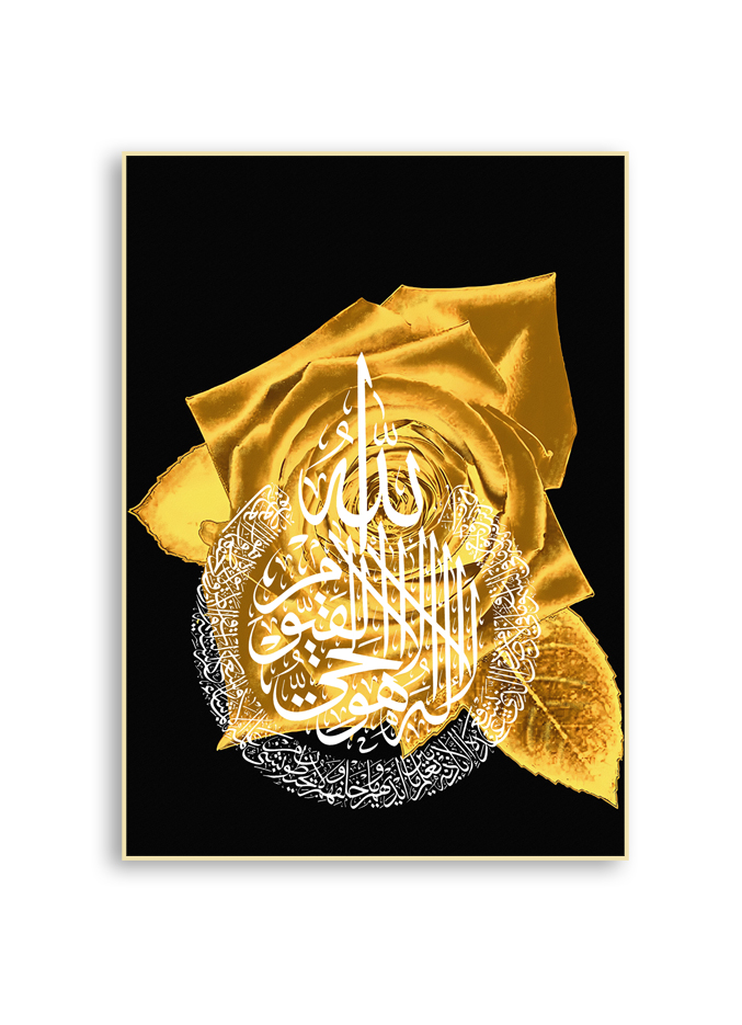 Poster - Elegantie van Arabische kalligrafie / Gouden Roos