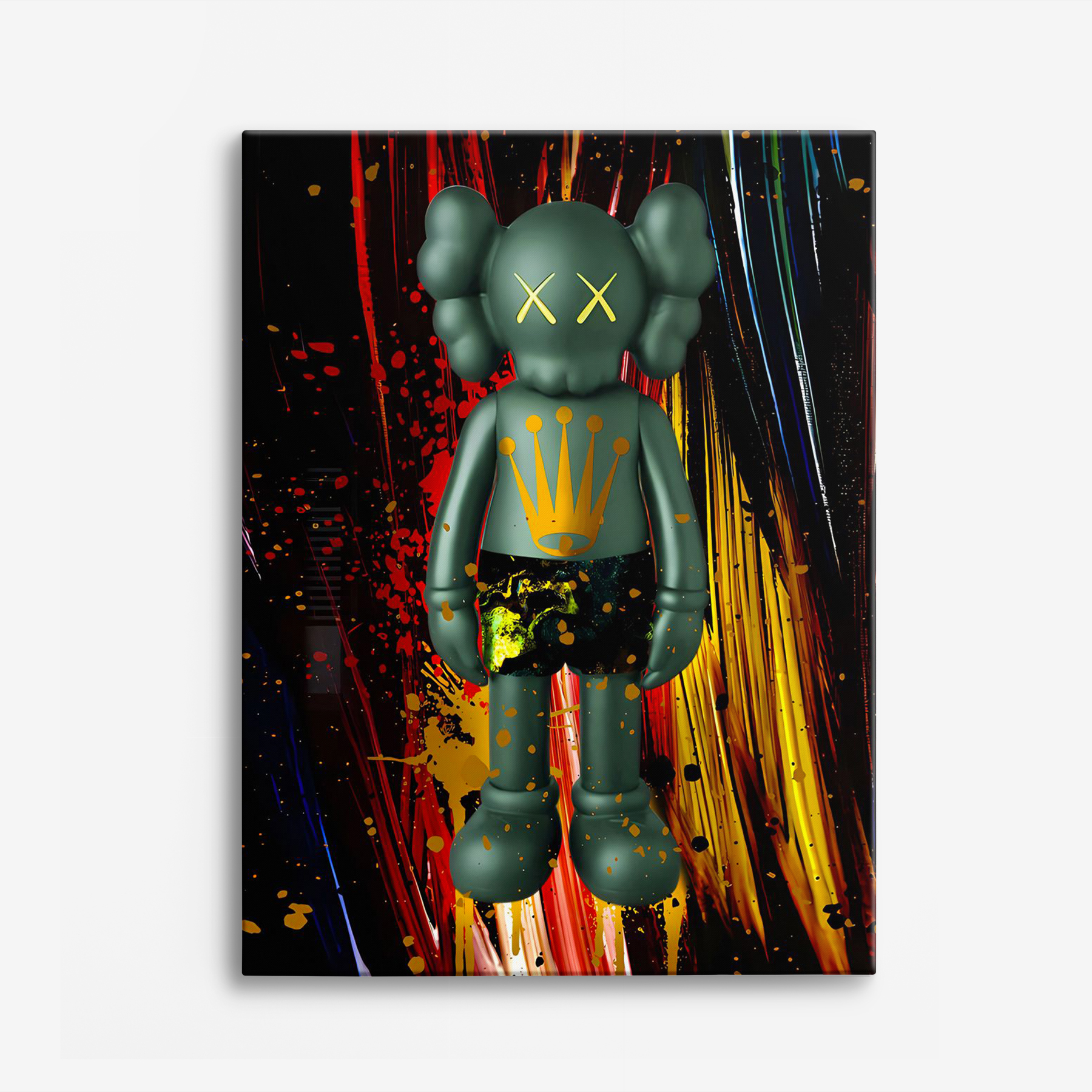 Canvas - Zwarte kaws-poster