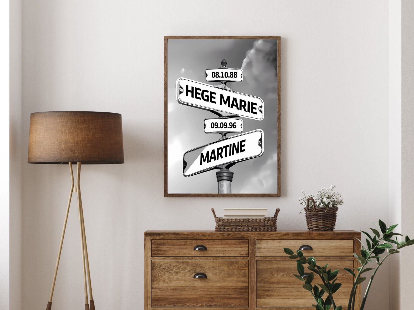 Poster - Kruispuntsborden / Gepersonaliseerd met Naam en Datum