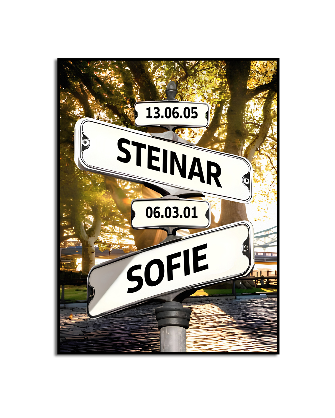 Poster - Kruispuntsborden / Gepersonaliseerd met Naam en Datum / Zomer