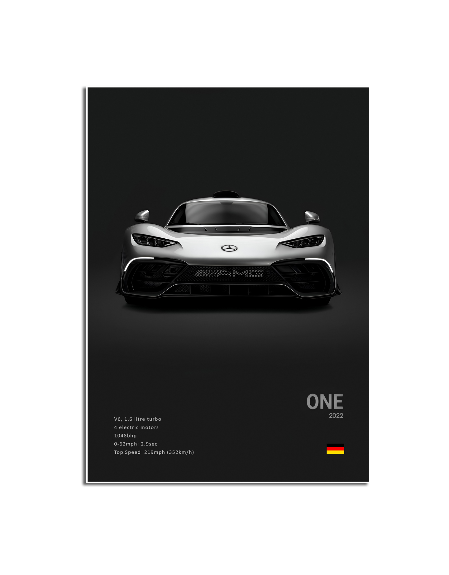 Affiche - Luxe zwart-witte sportwagen / ONE 2022 / 03