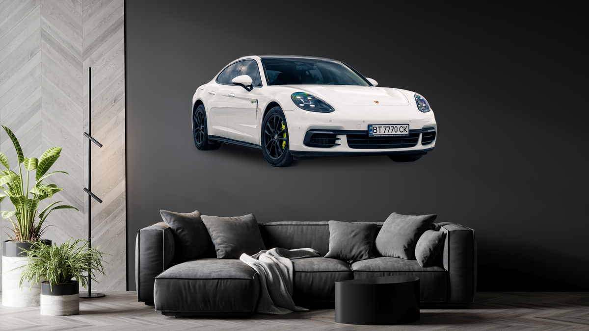 Muursticker - Porsche / Wit