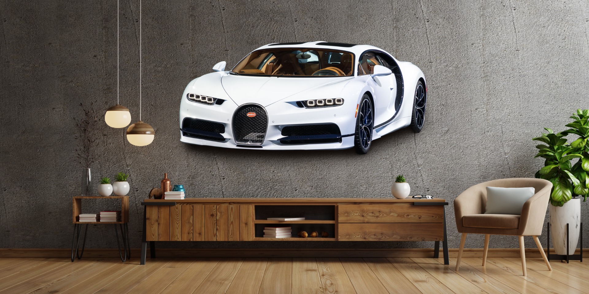 Muursticker - Bugatti / Wit