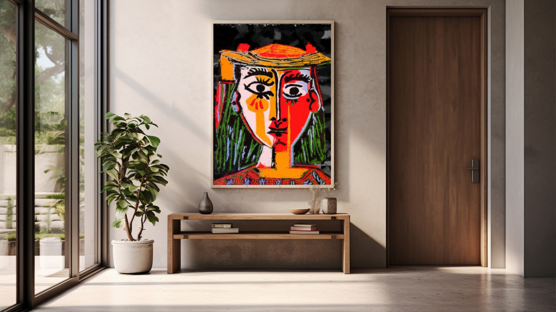 Poster - Picasso's Kunst / Vrouwenportret / Buste van een vrouw met een hoed