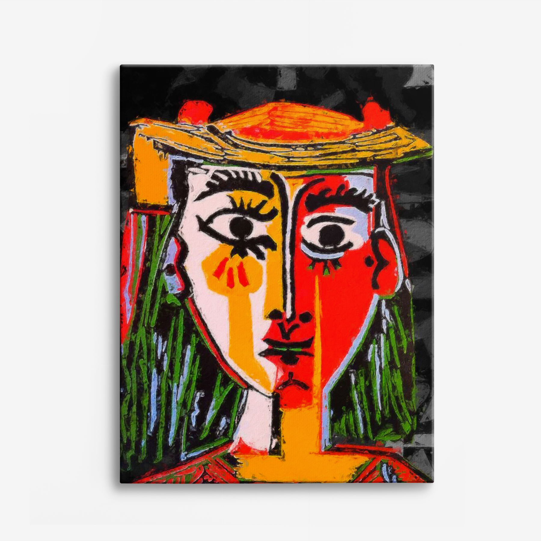 Canvas - Picasso's Kunst / Vrouwenportret / Buste van een vrouw met een hoed