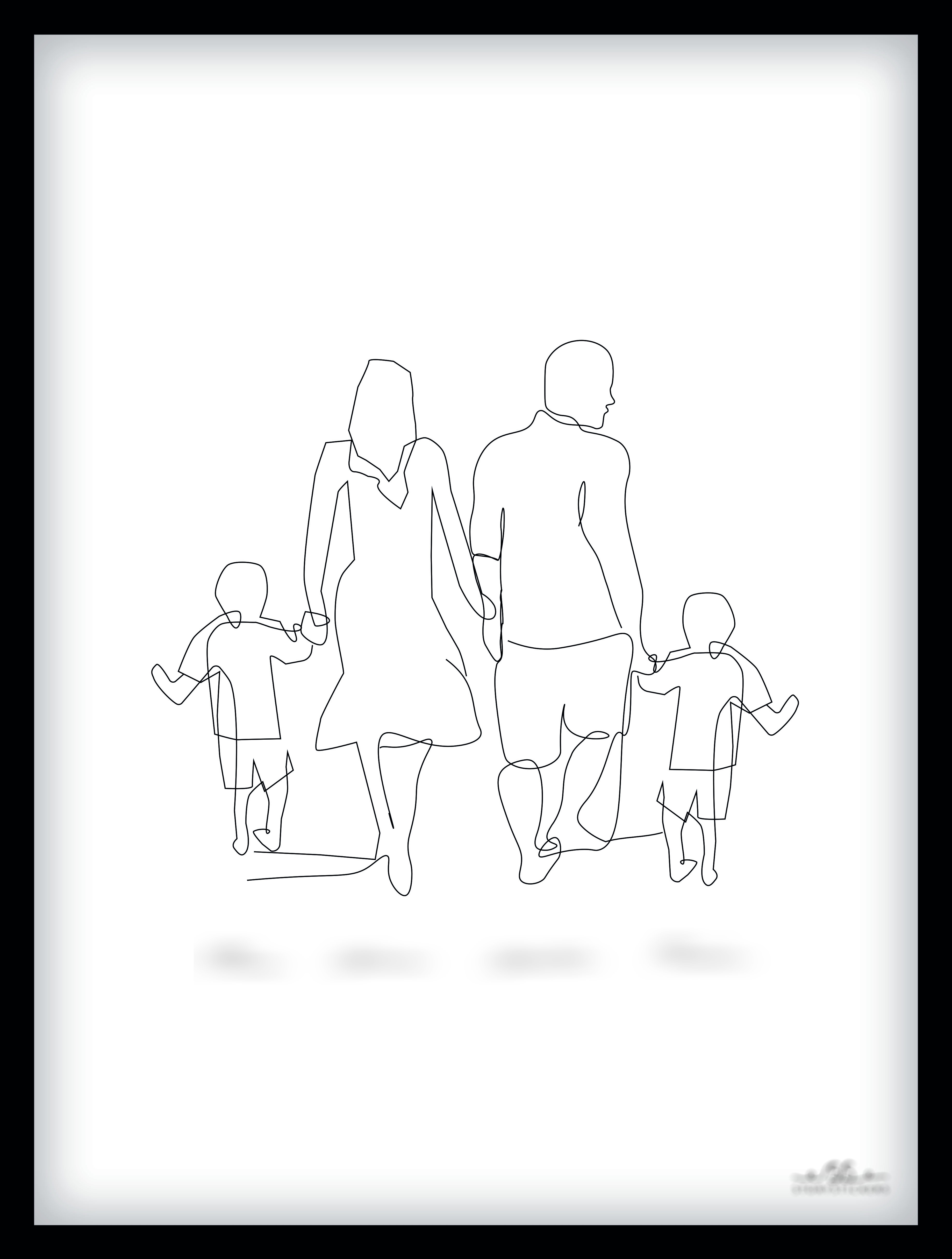 Poster - Familie / Twee Kinderen