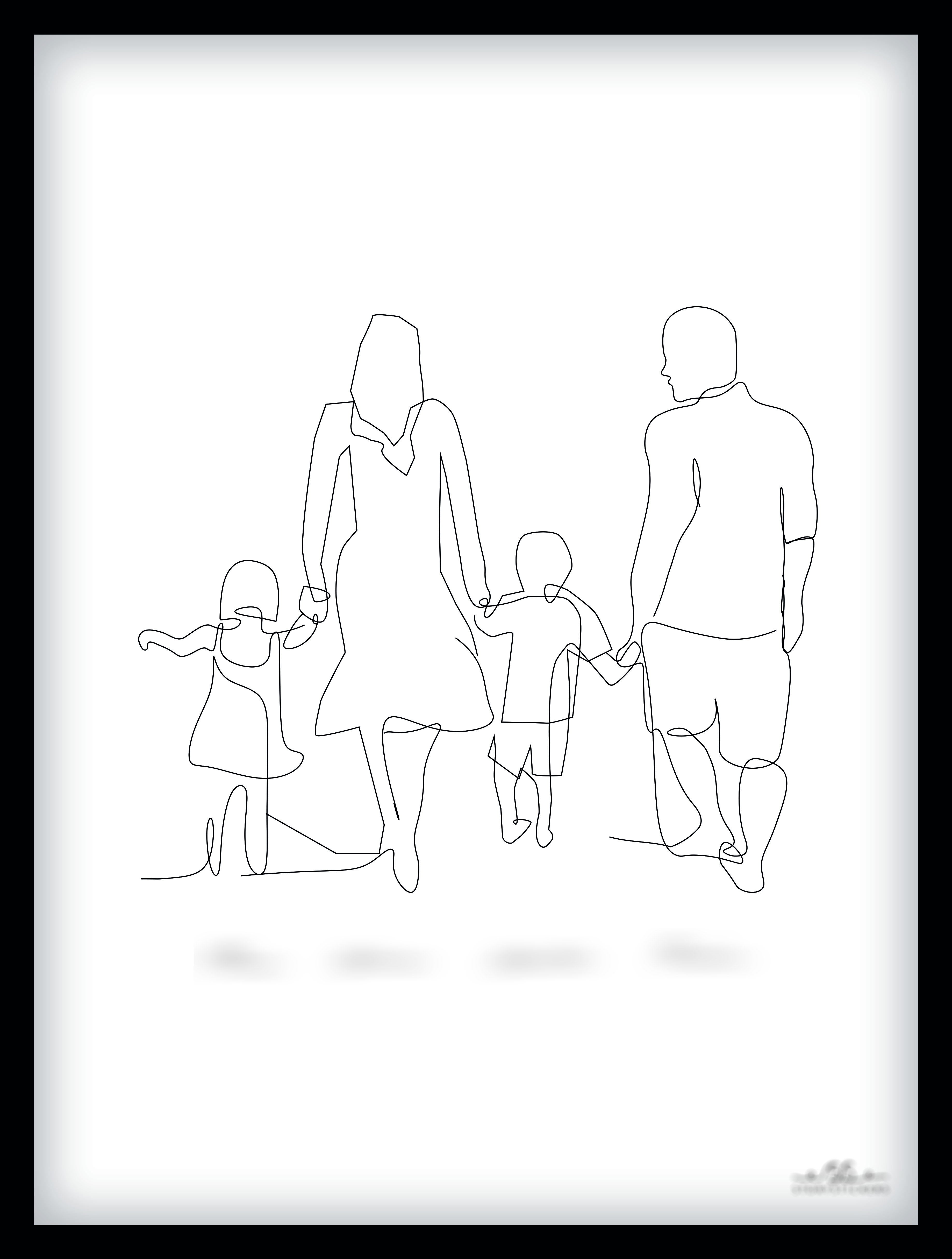 Poster - Familie / Twee Kinderen / Zoon en Dochter