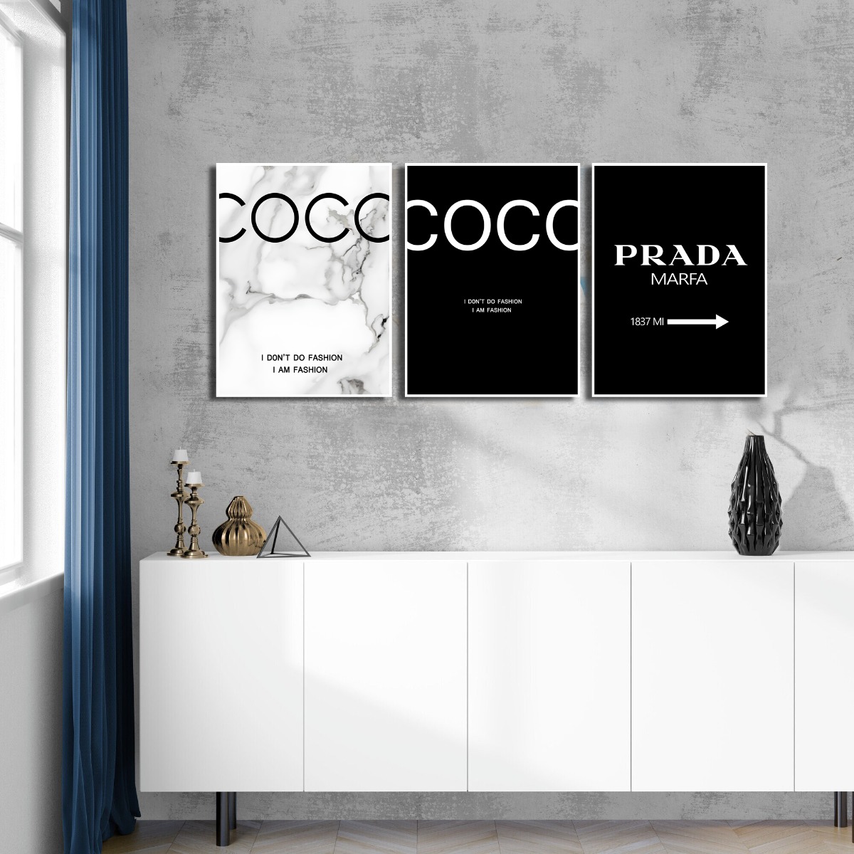 Posters - COCO, PRADA / Zwart-wit / Set van 3