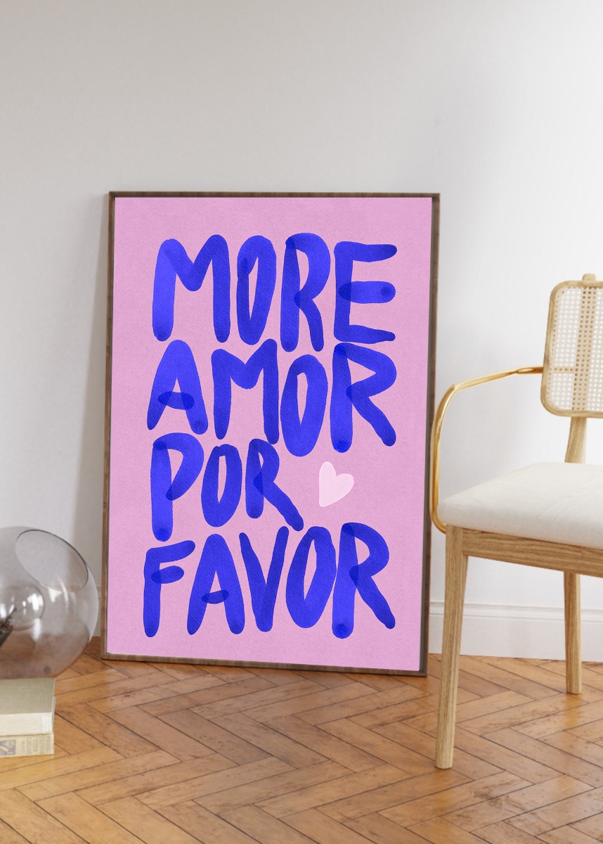 Poster - MORE AMOR POR FAVOR / Blauw