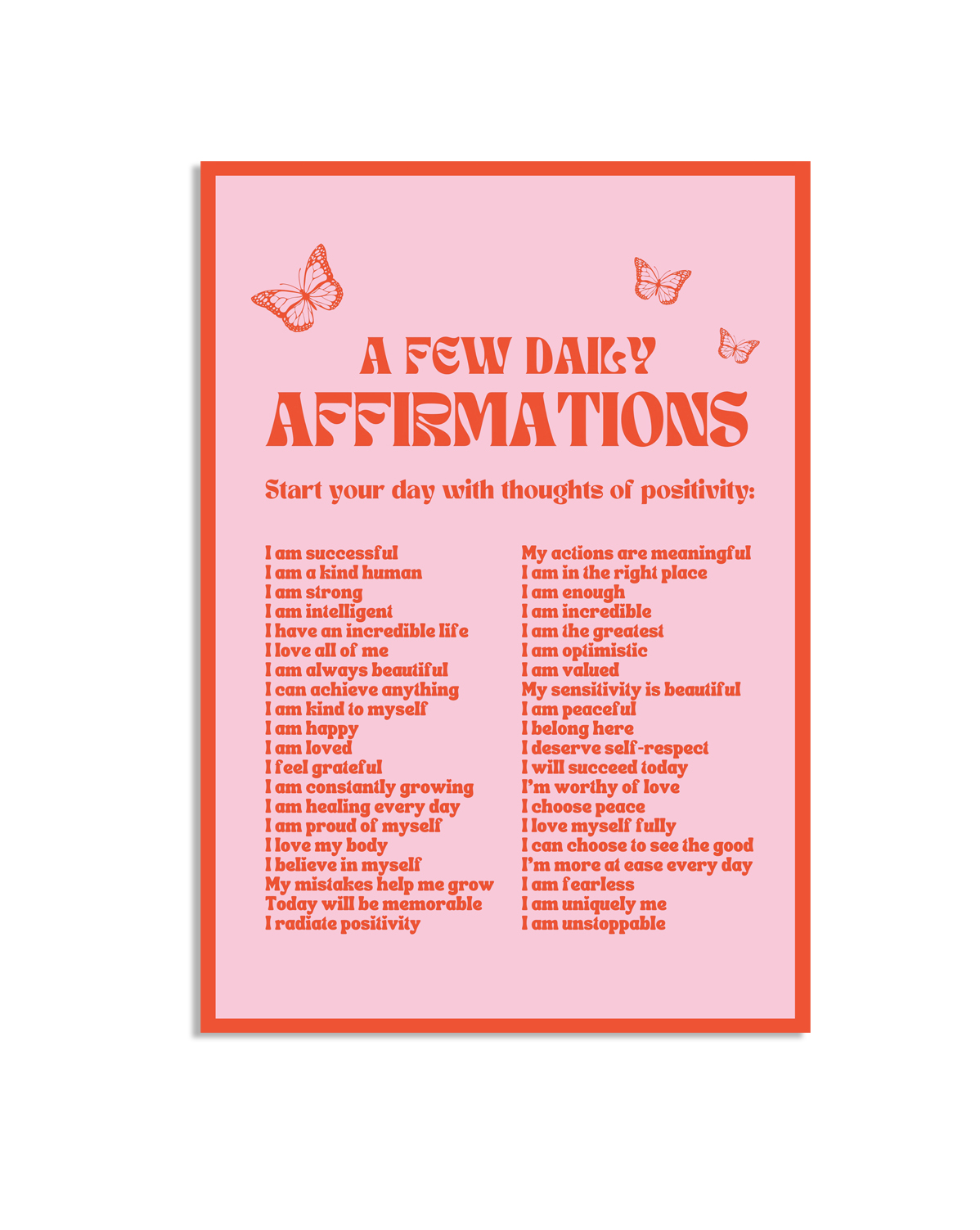 Poster - A FEW DAILY AFFIRMATIONS