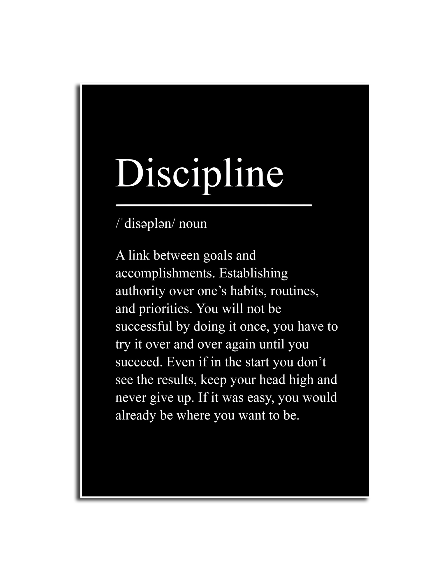 Poster - Discipline