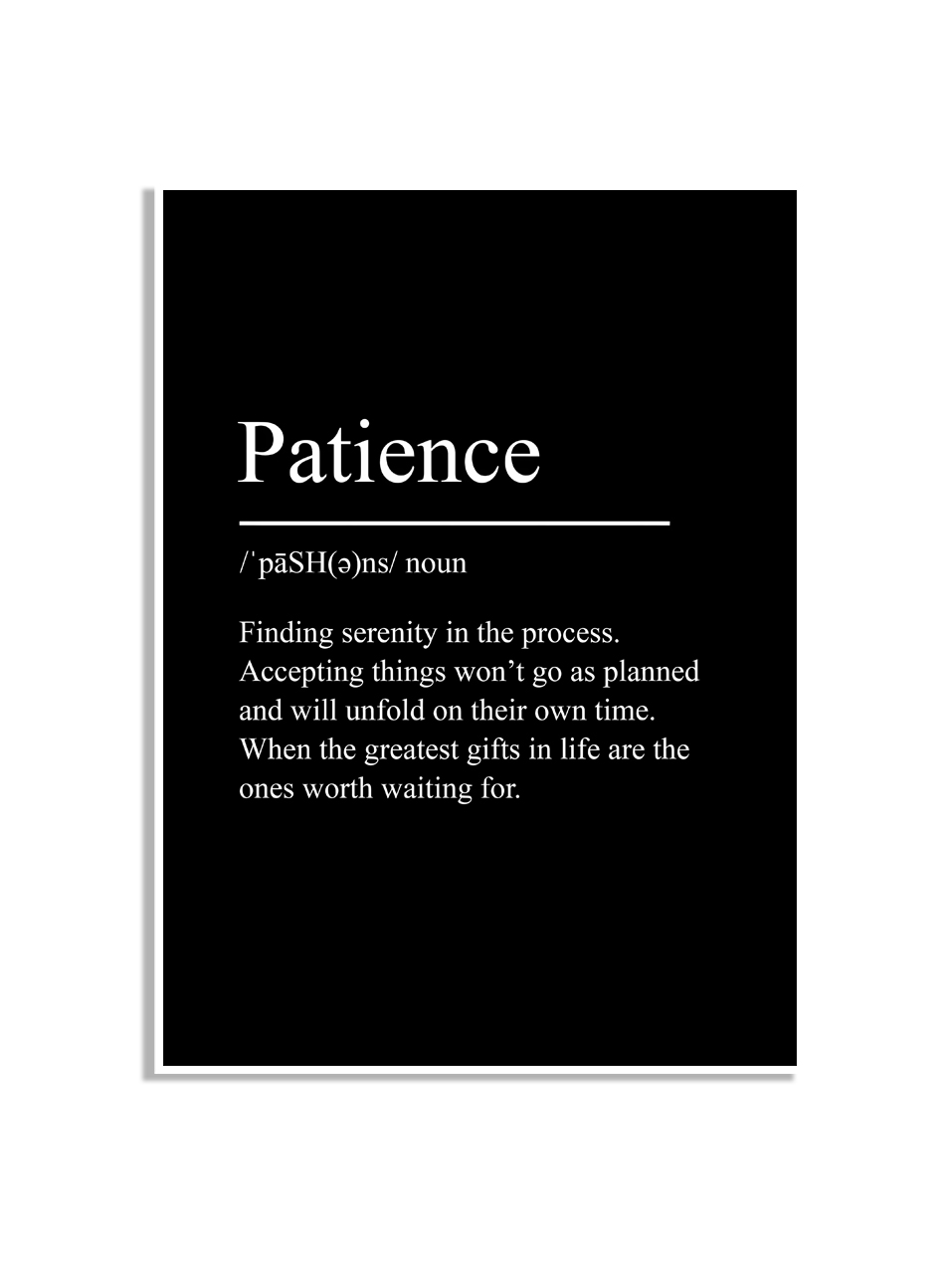 Poster - Patience / noun