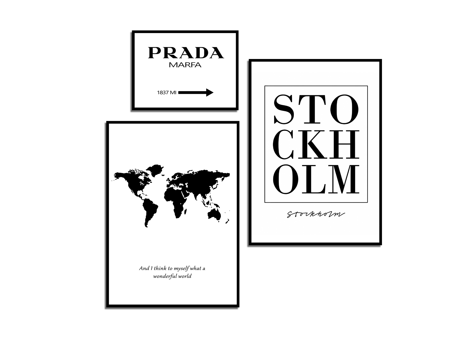 Poster - Chique Coördinaten / Mode, Steden en het Wereldwijde Tapijt / Set van 3
