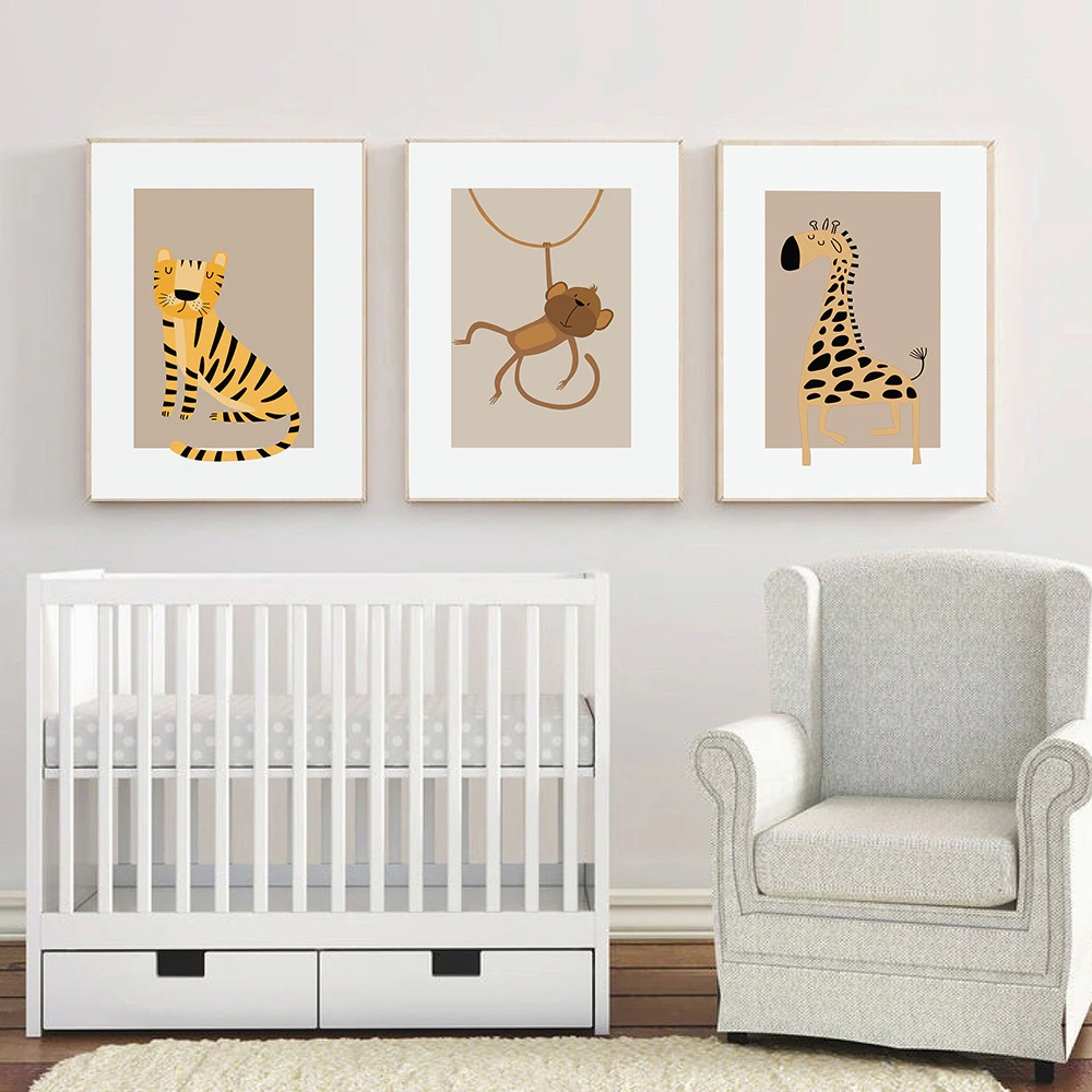 Posters - Scandinavische kinderslaapkamerdecoratie / Set van 3
