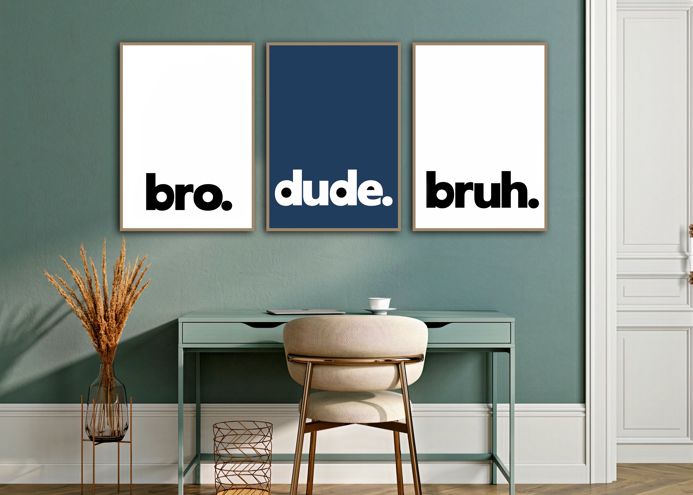 Posters - Bro, Dude, Bruh / Set van 3