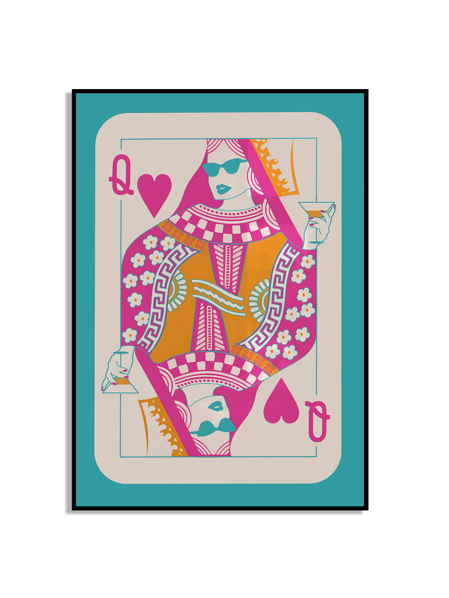 Queen of Hearts Speelkaartposter