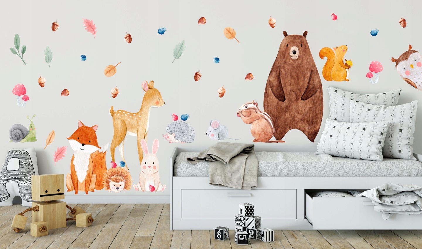 Muursticker - Woud Dieren