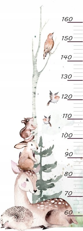 Muursticker - Schattige Dieren / Hoogte Maat