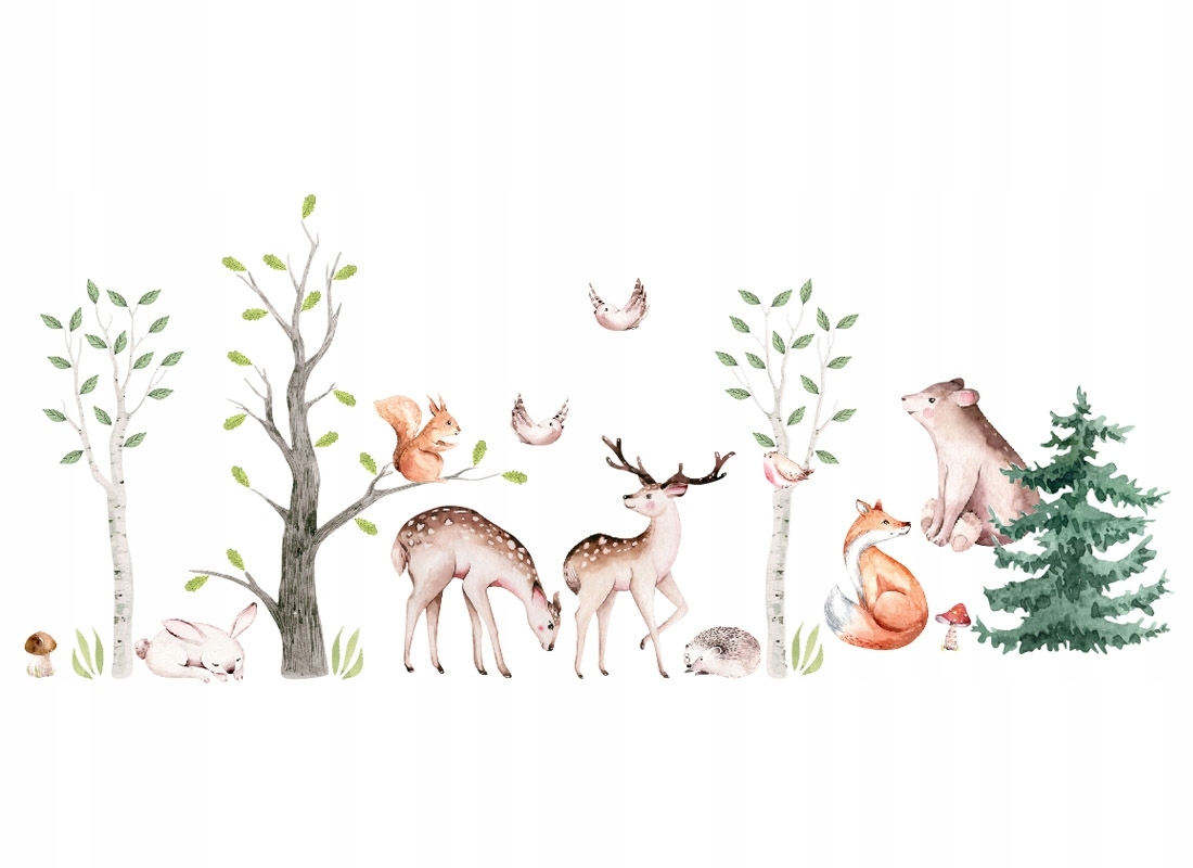 Muursticker - Bos en Dieren / 02