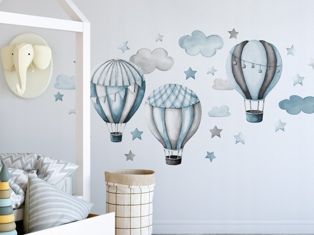 Muursticker - Ballonnen en Wolken