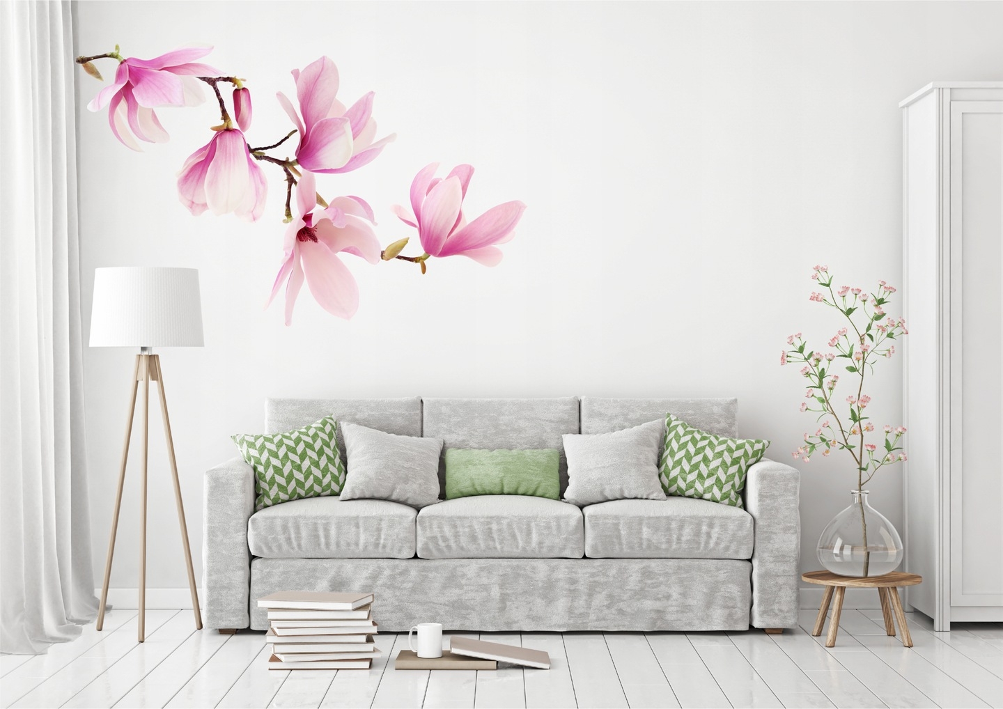 Muursticker - Roze Magnolia