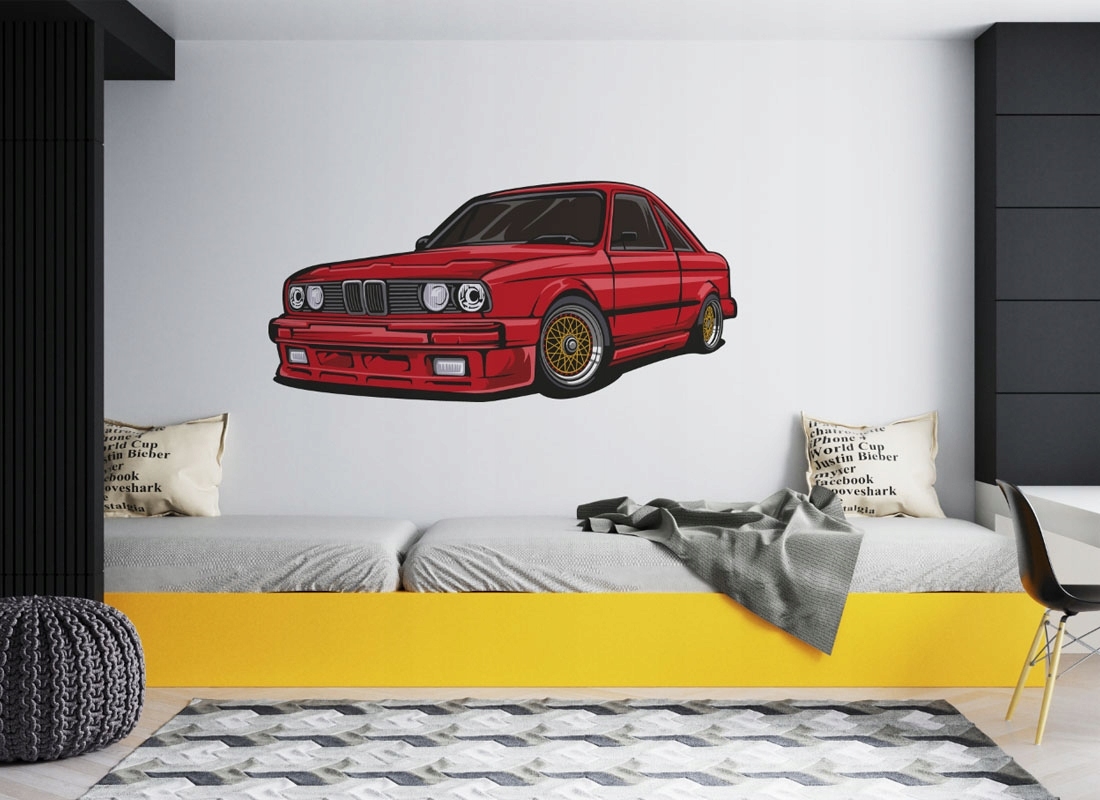 Muursticker - BMW retro auto