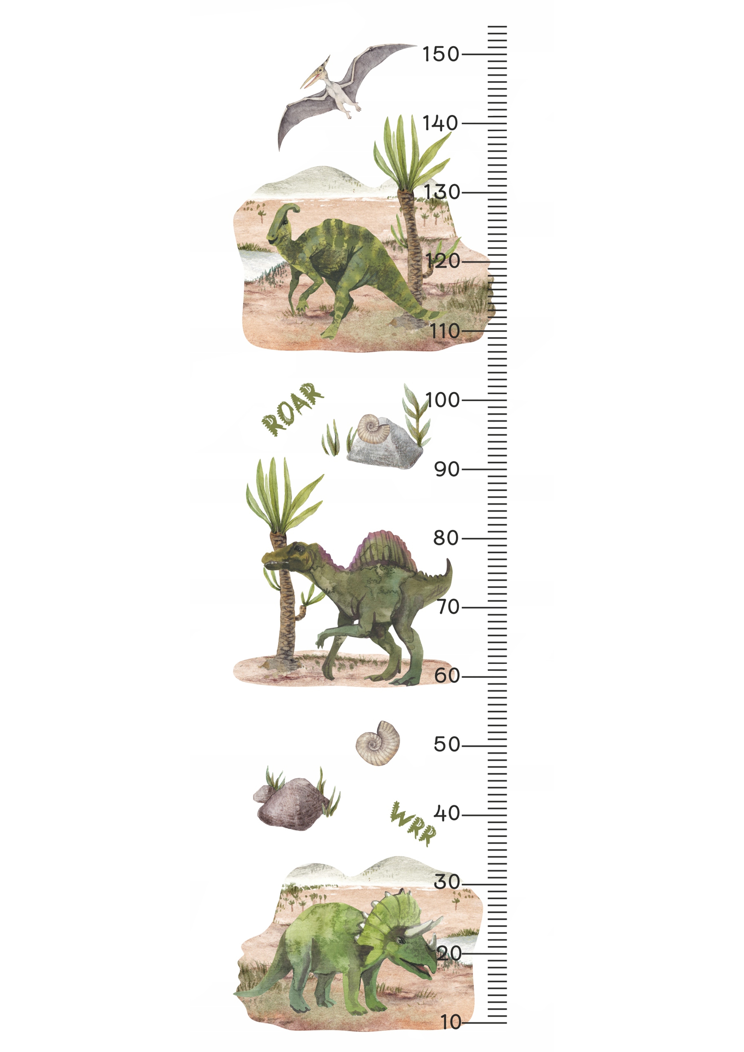 Muursticker - Dinosaurussen 4 / Hoogtemaat