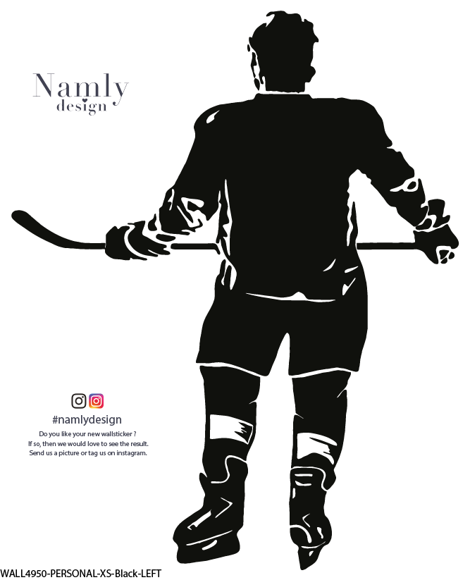 Wallstickers - Football Player / Personalised Name and Number-New-Pink-L (56x99cm)