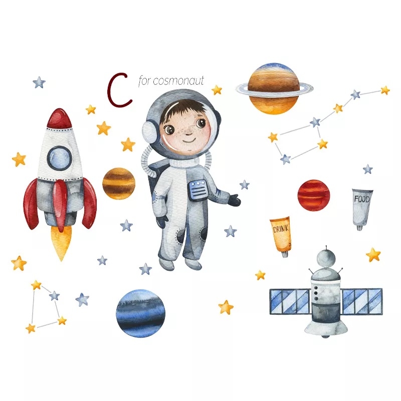 Muursticker - C for Cosmonaut