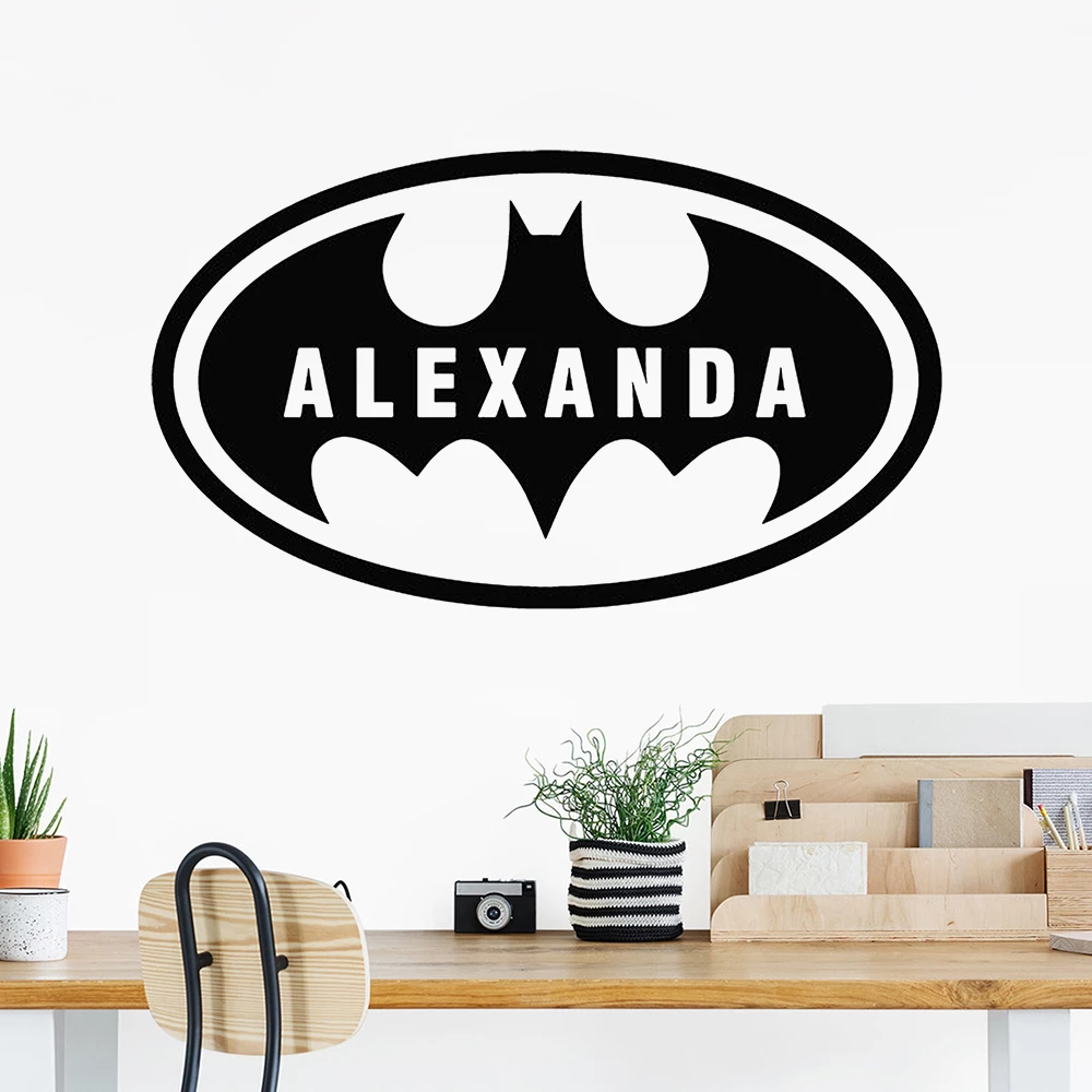 Muursticker - Batman / Gepersonaliseerd / Transparant