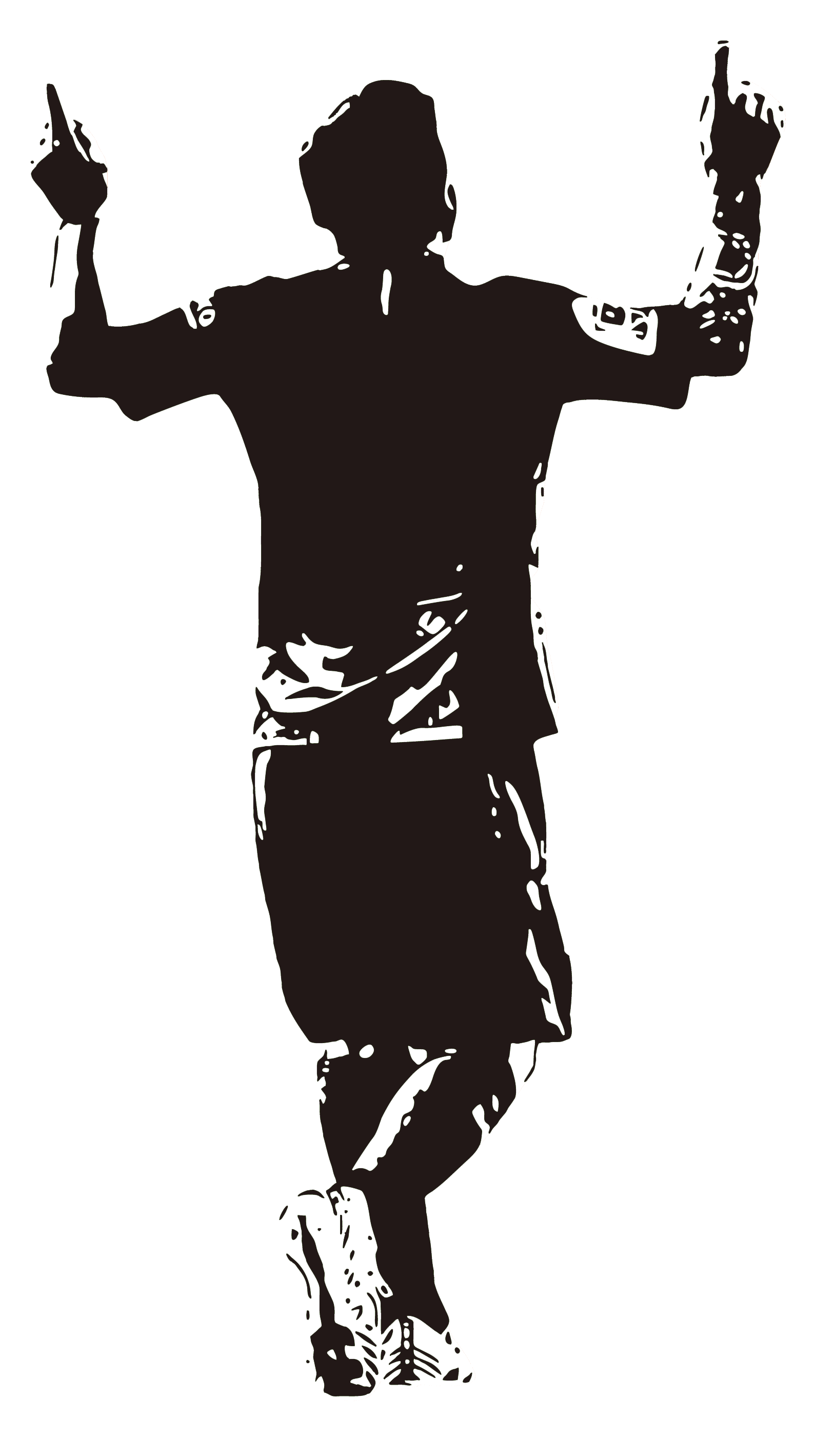Wallstickers - Football Player / Personalised Name and Number-New-Black-S (32x57cm)