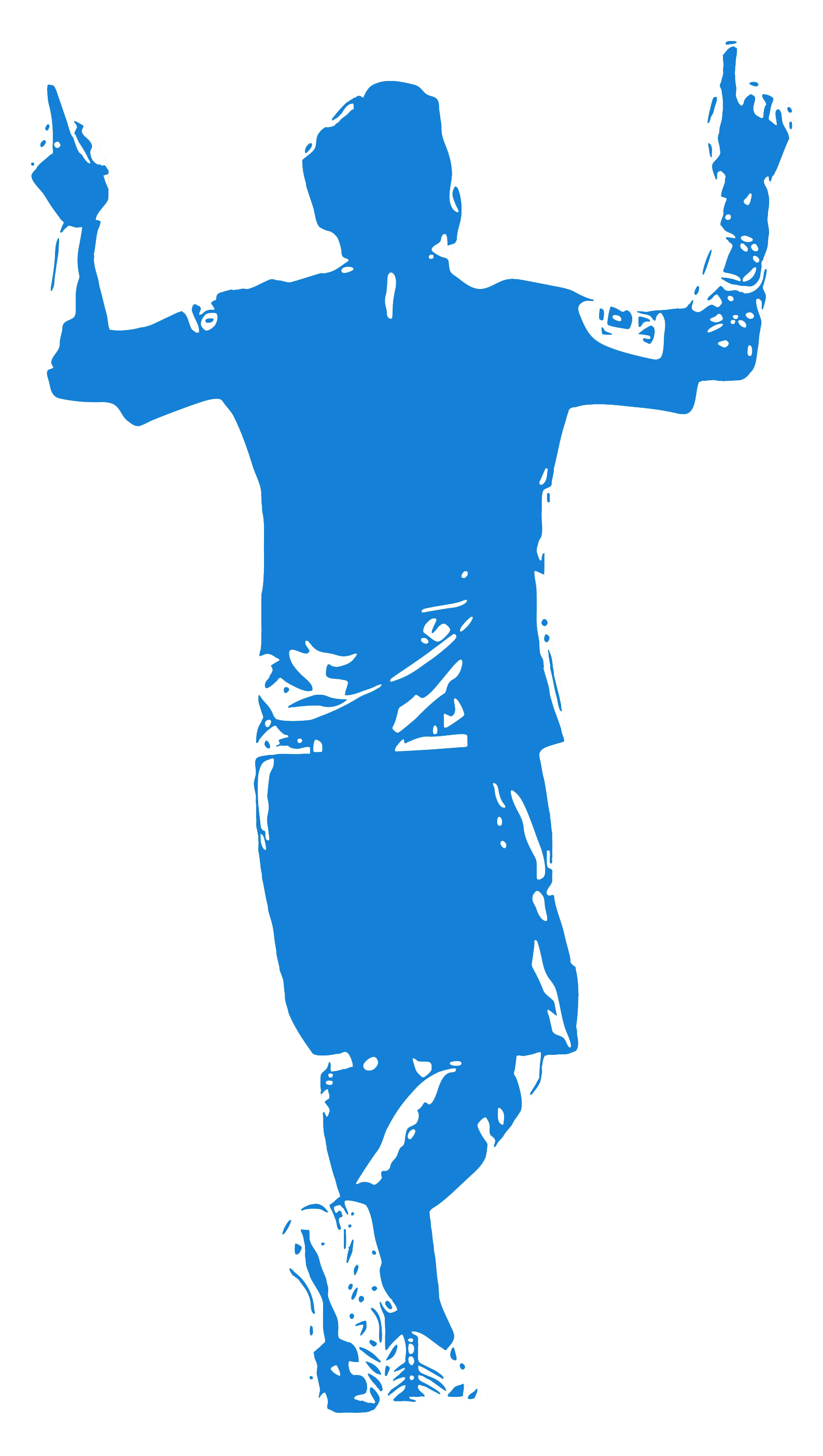 Wallstickers - Football Player / Personalised Name and Number-New-Blue-L (56x99cm)