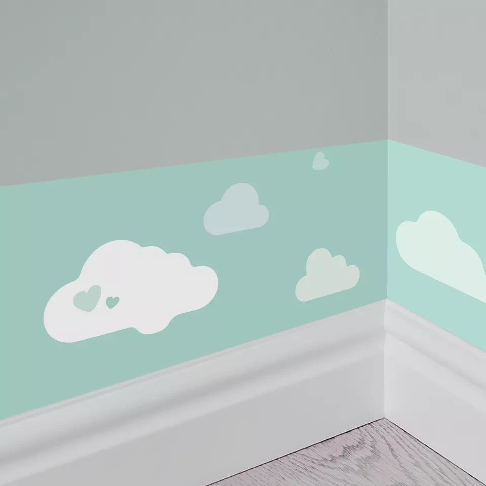 Muursticker - Rand met wolkpatroon / Jungle