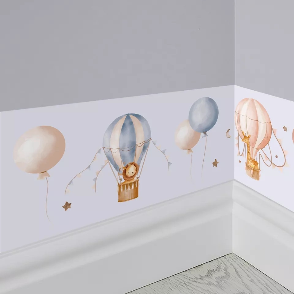 Muursticker - Heteluchtballon Rand / Lavendel