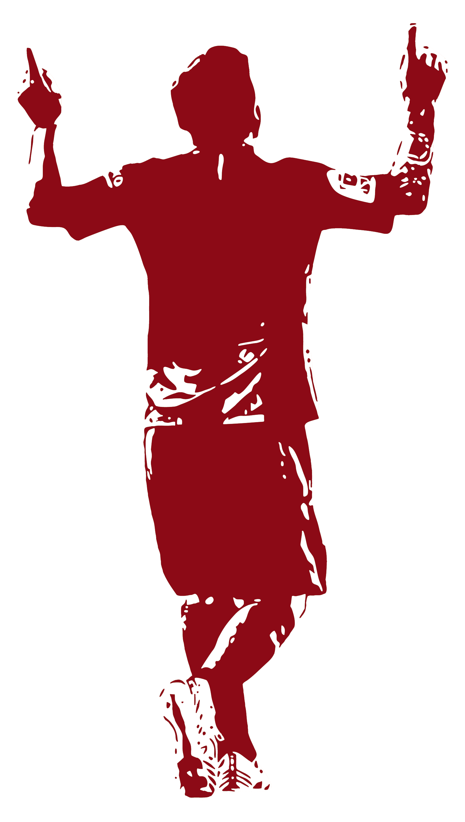 Wallstickers - Football Player / Personalised Name and Number-New-burgundy-S (32x57cm)