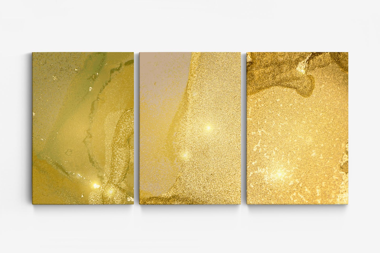 Gouden Abstract Canvas - Set van 3