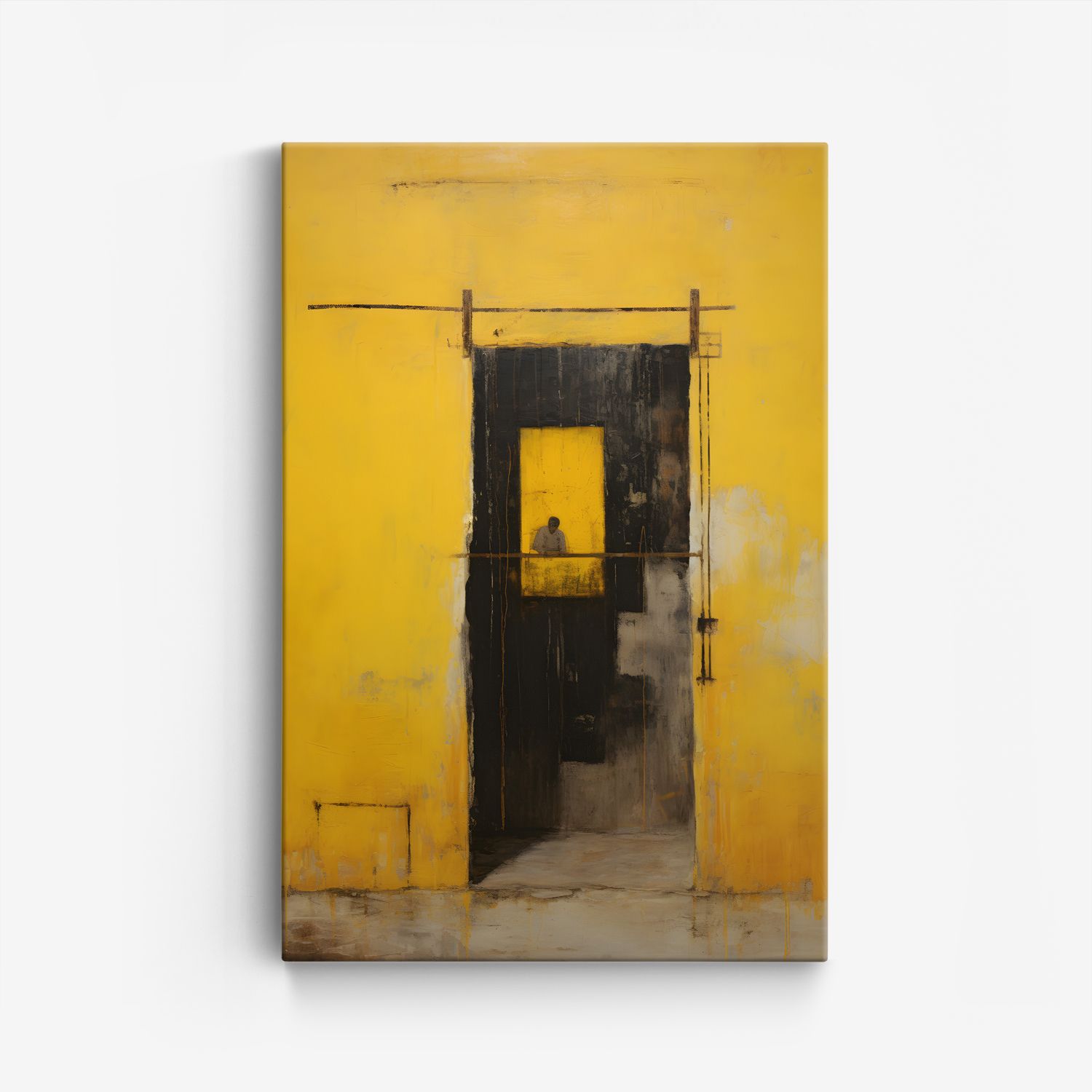 Abstract Gele Deur Canvas